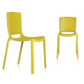 Muebles de plástico amarillo sillas de restaurante apilables